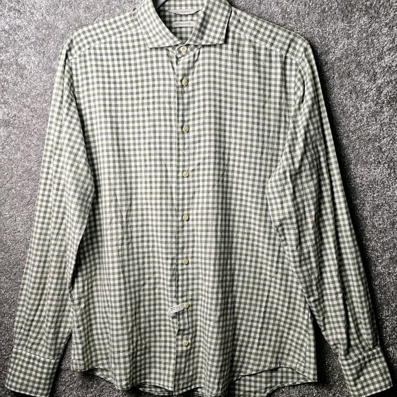 SuitSupply Shirt Mens 40-15.1/4 Green  College Classiccore Preppy Quiet Luxury. - Picture 1 of 15